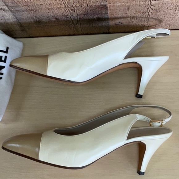 Chanel Sling Back heel, 37.5, Worn once - Picture 5 of 8